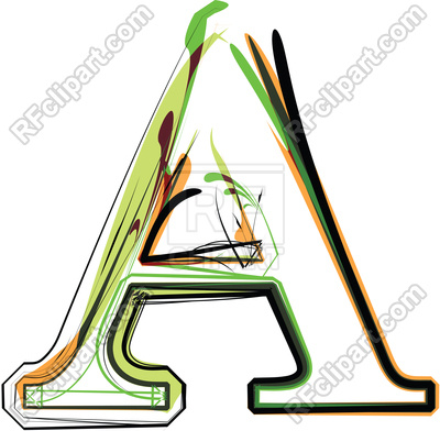 400x392 Organic Type Letter A Royalty Free Vector Clip Art Image