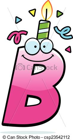 246x470 Cartoon Letter B Birthday. A Cartoon Illustration Of A Vector