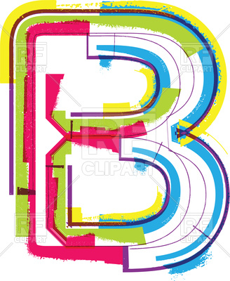 328x400 Colorful Capital Letter B Royalty Free Vector Clip Art Image
