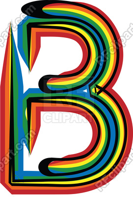 271x400 Colorful Line Grunge Font Letter B Royalty Free Vector Clip Art