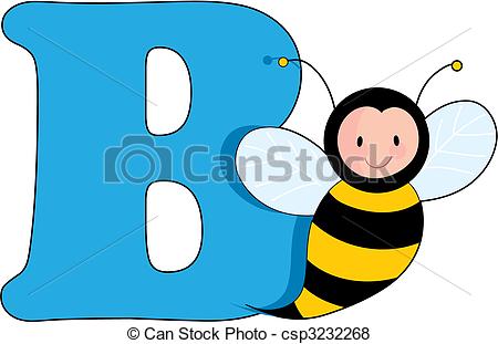 450x311 Letter B With A Bee Vector
