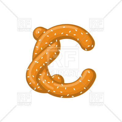 400x400 Letter C Pretzel Font Royalty Free Vector Clip Art Image