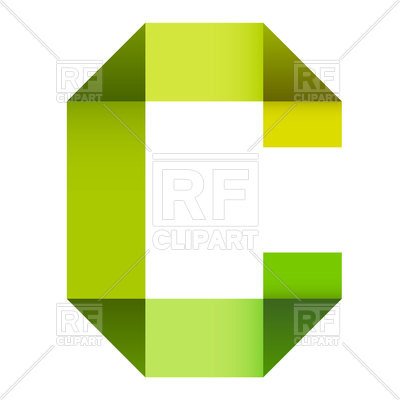 400x400 Bright Letter C Folded Of Paper Ribbon Colour Royalty Free Vector