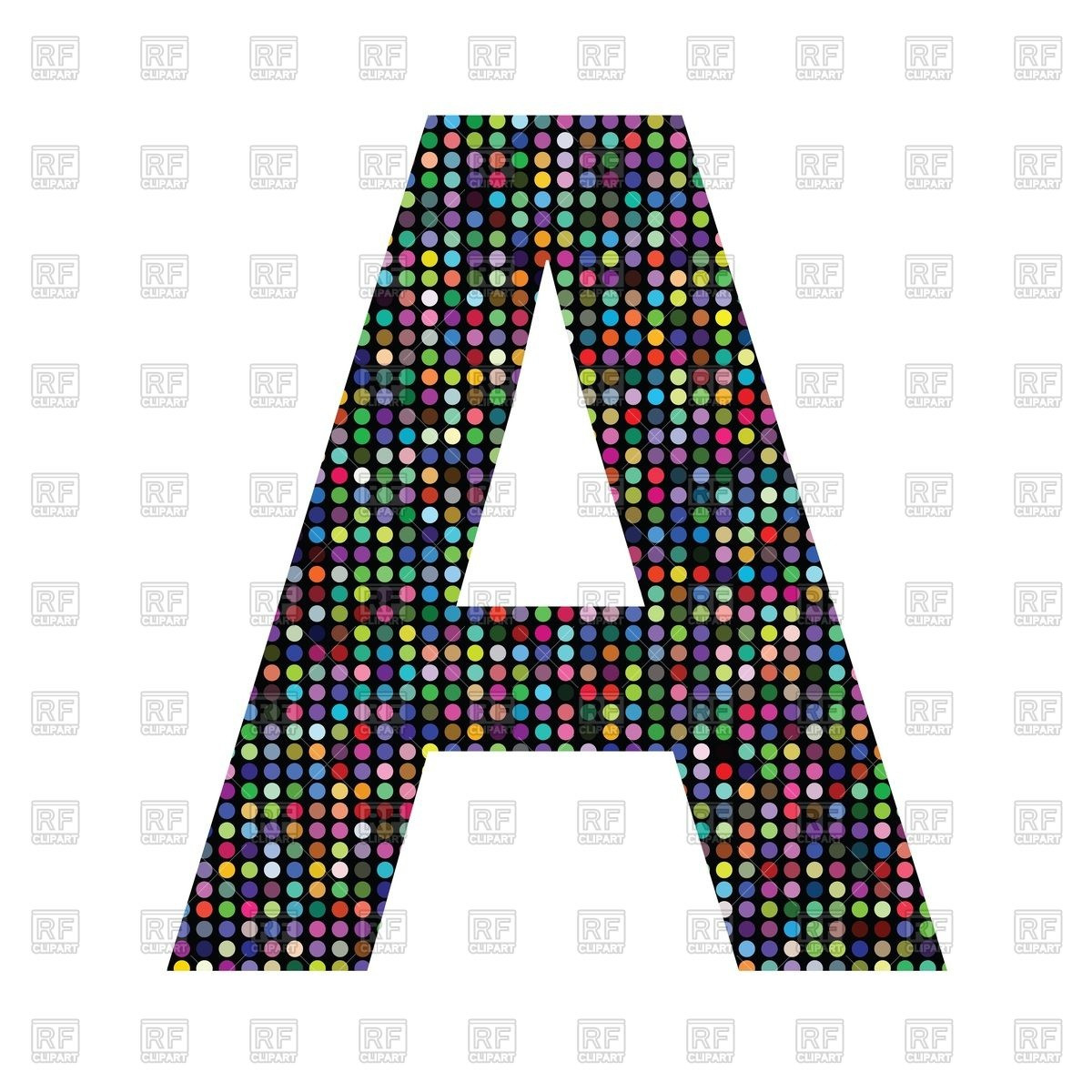 1200x1200 Colorful Mosaic Font Letter A Royalty Free Vector Clip Art Image
