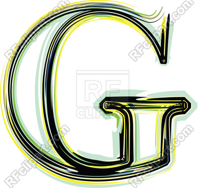400x377 Organic Font Illustration Letter G Royalty Free Vector Clip Art