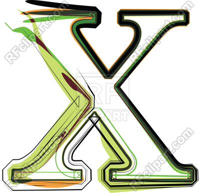 400x386 Organic Type Letter X Royalty Free Vector Clip Art Image