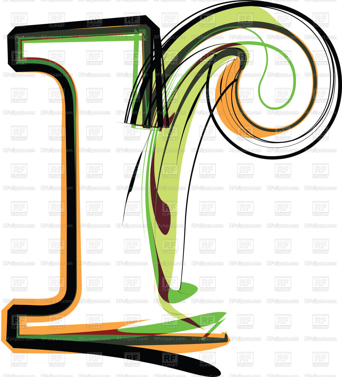 1089x1200 Organic Type Letter R Royalty Free Vector Clip Art Image