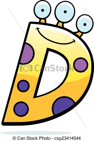 313x470 A Cartoon Illustration Of A Letter D Monster Smiling And Eps