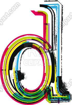 276x400 Letter D Colorful Grunge Font Royalty Free Vector Clip Art Image