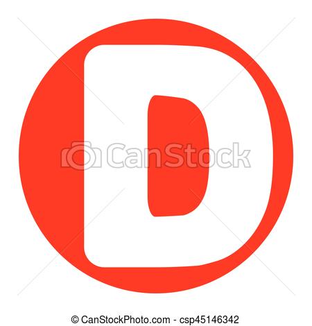 450x470 Letter D Sign Design Template Element. Vector. White Icon