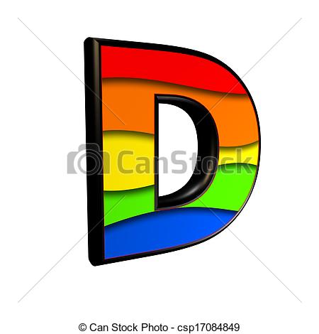 450x470 Letter With Rainbow Texture