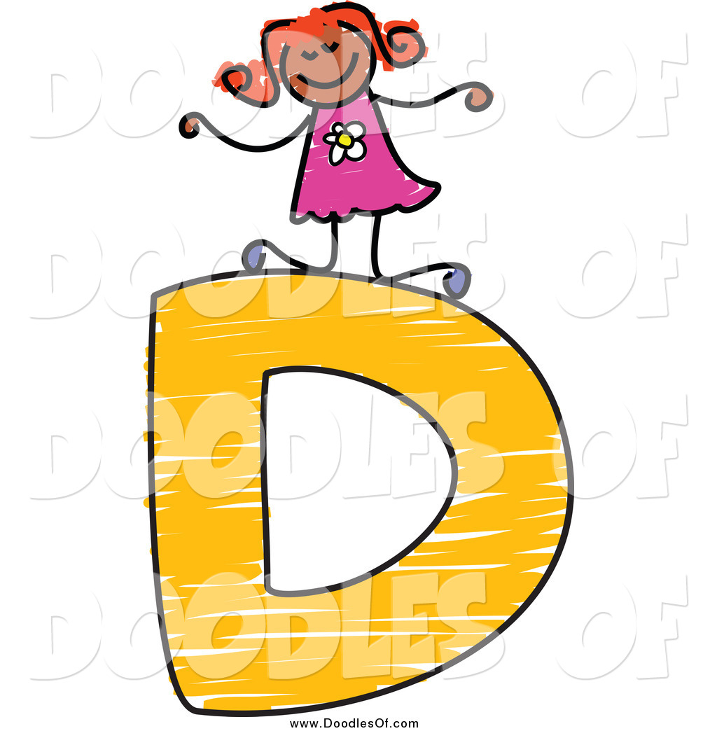 1024x1044 Vector Clipart Of A Happy Doodled Black Stick Girl On A Capital