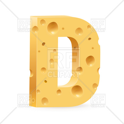 400x400 Cheese Font Letter D Royalty Free Vector Clip Art Image