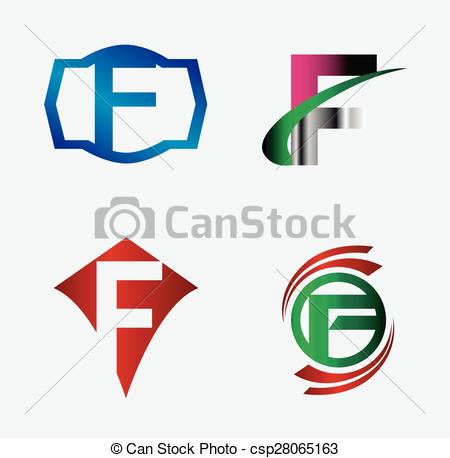 450x458 Corporate Logo F Letter Company Vector Design Template Set Clip
