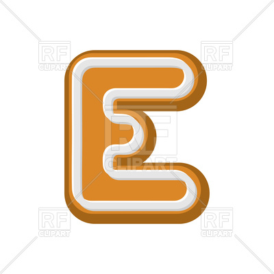 400x400 Letter E Gingerbread Font Royalty Free Vector Clip Art Image