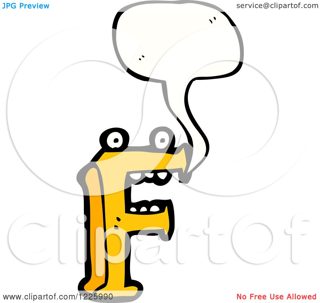 1080x1024 Clipart Of A Talking Letter F Monster