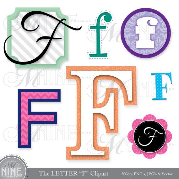 570x570 Letters Clipart Letter F Clip Art Graphics Vector File, Instant