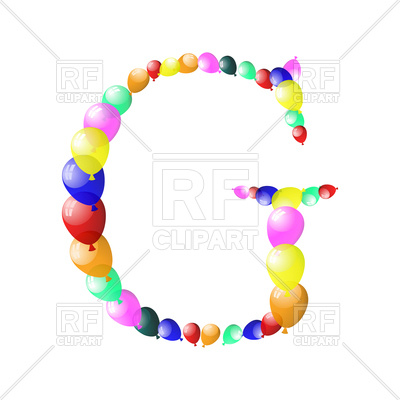 400x400 Color Balloon Letter G Royalty Free Vector Clip Art Image