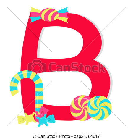 450x470 Letter B From Candy Alphabet. Letter B From Stylized Vector