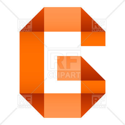 400x400 Alphabet Of Folded Paper Letter G Royalty Free Vector Clip Art