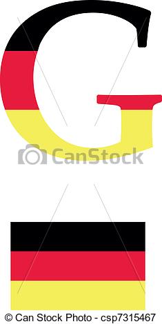 235x470 The Letter G In The Form Of The Flag Of Germany Vectors