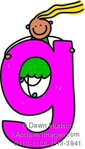 171x300 Clip Art Picture Of A Little Girl Climbing Over A Giant Letter G