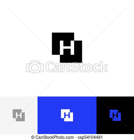 450x470 H In Square Vector. Minimalism Logo, Icon, Symbol, Sign