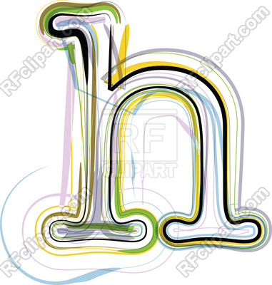381x400 Organic Font Illustration Letter H Royalty Free Vector Clip Art