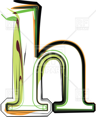 327x400 Organic Type Letter H Royalty Free Vector Clip Art Image