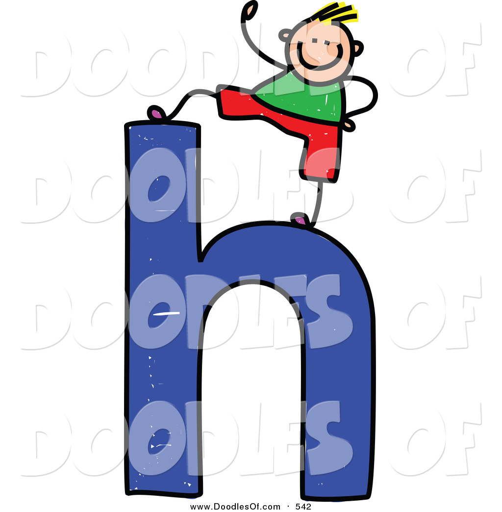 1024x1044 Vector Clipart Of A Doodled Blond White Boy On A Lowercase Letter