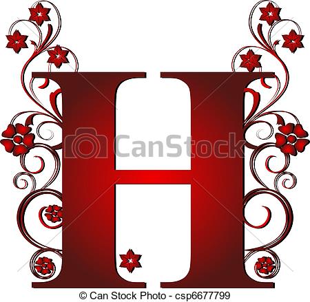 450x439 Capital Letter H Red Stock Illustration