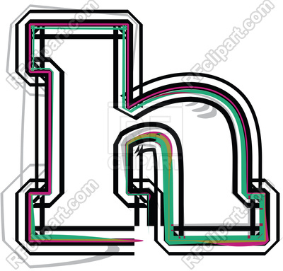400x383 Color Line Font Letter H Royalty Free Vector Clip Art Image