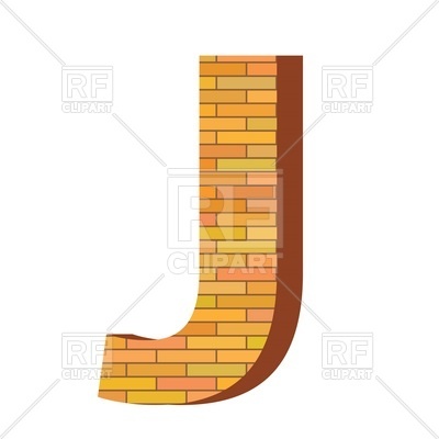 400x400 Font With Brick Wall Texture, Letter J Royalty Free Vector Clip