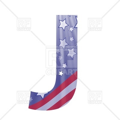 400x400 Letter J In American Flag Style Royalty Free Vector Clip Art Image