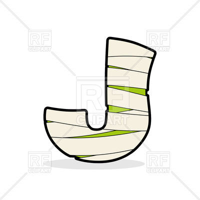 400x400 Letter J Mummy Font Royalty Free Vector Clip Art Image