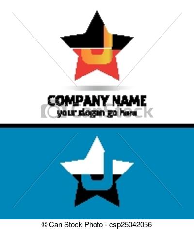 400x470 Letter J Logo With Star Icon Clipart Vector