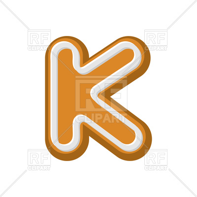 400x400 Letter K Gingerbread Font Royalty Free Vector Clip Art Image