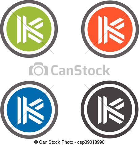 450x469 Modern Letter K With Circle Logo Icon Concept Eps Vectors