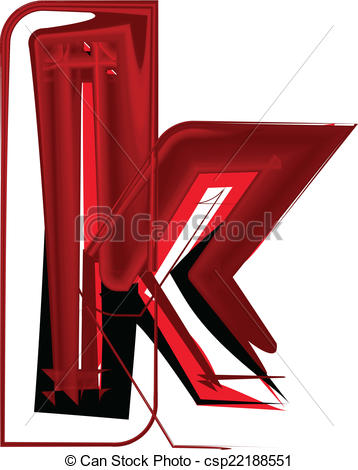 358x470 Artistic Font Letter K Clipart Vector