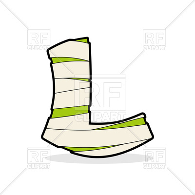400x400 Letter L Zombie Style Royalty Free Vector Clip Art Image