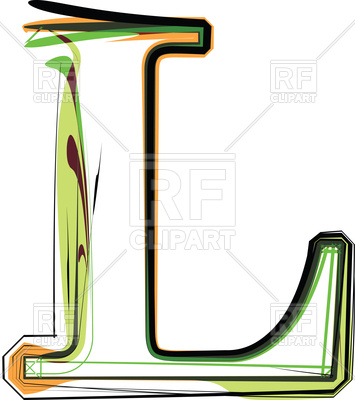 355x400 Organic Type Letter L Royalty Free Vector Clip Art Image