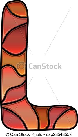 269x470 Stained Glass Font, Letter L Clipart Vector