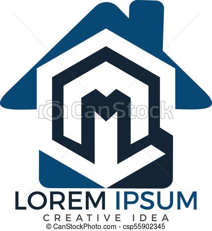 431x470 Home Letter M Logo Design. Initial Letter M Vector Logo Eps