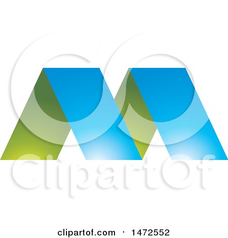 450x470 Clipart Of A Green And Blue Letter M Design