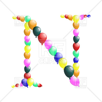 400x400 Color Balloon Letter N Royalty Free Vector Clip Art Image