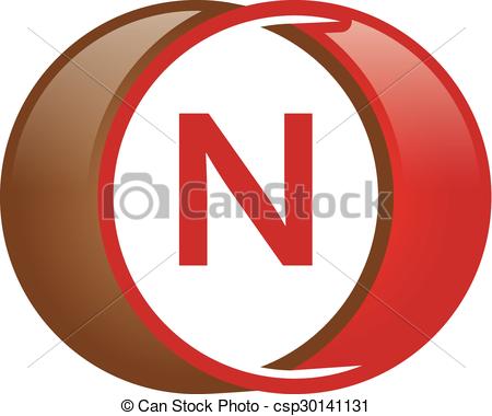 450x380 N Letter Circle Logo. Logo Template Vectors