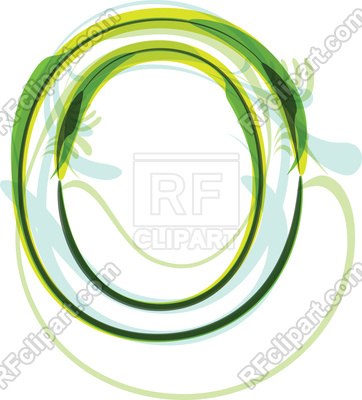 362x400 Green Organic Font O Letter Royalty Free Vector Clip Art Image