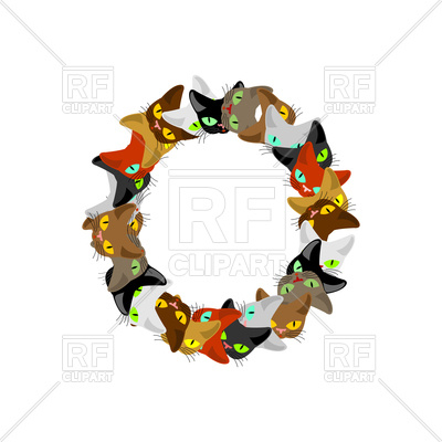 400x400 Letter O Cat Font Royalty Free Vector Clip Art Image
