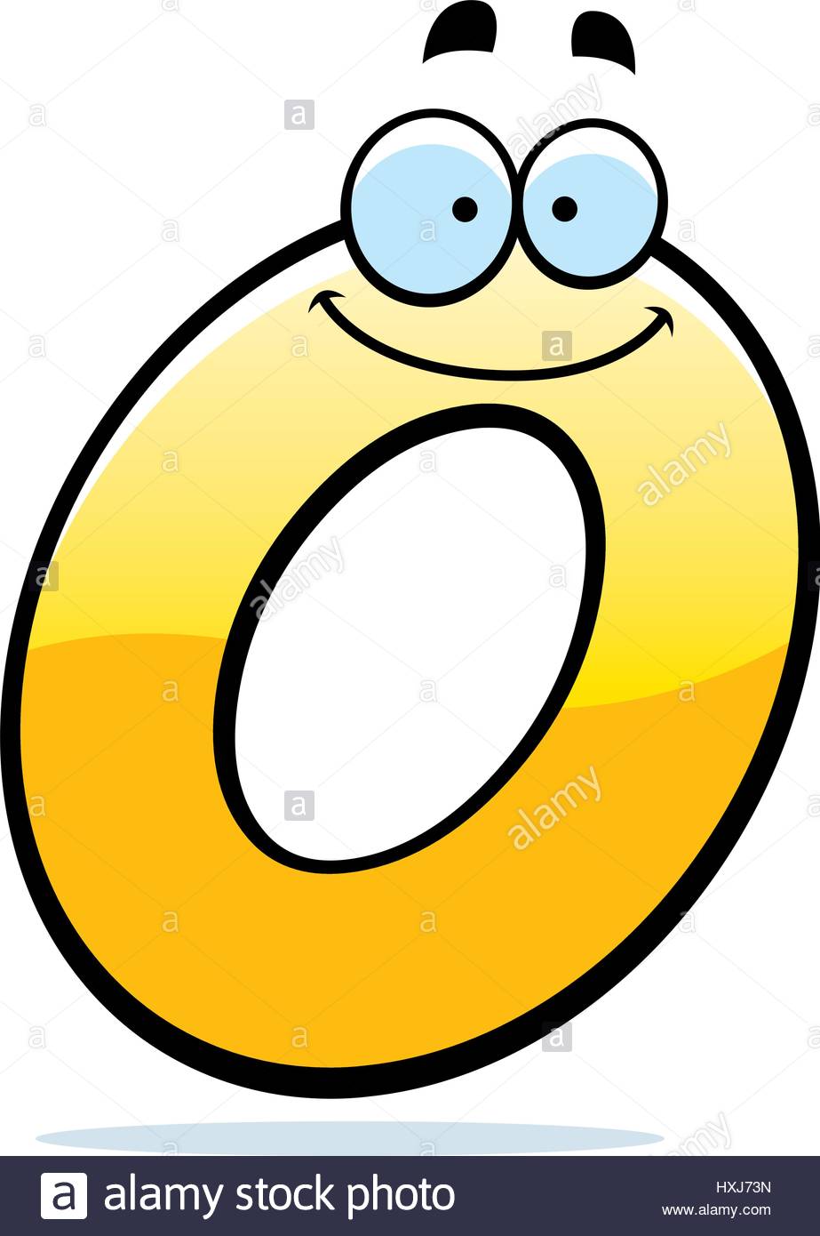 923x1390 A Cartoon Illustration Of A Letter O Smiling And Happy Stock