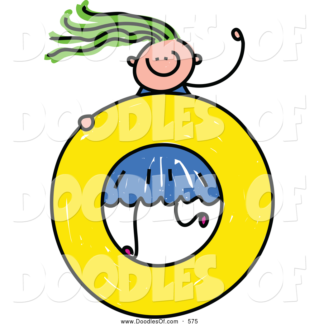 1024x1044 Vector Clipart Of A Doodled Girl On A Lowercase Letter O By Prawny